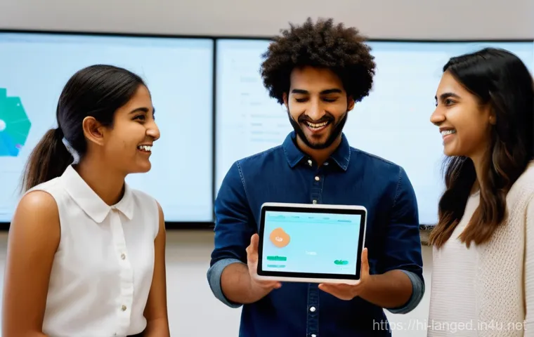 언어 교육의 데이터 기반 학습 - **Prompt:** A young Indian woman in her late twenties, dressed in comfortable, modern casual wear (l...